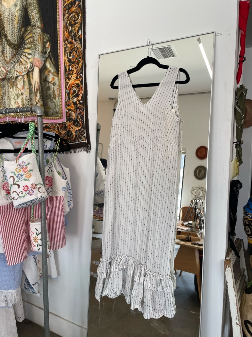 Priveh Ruffled Midi Polka Dot Dress